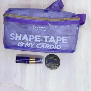 Tarte Clear Purple Cosmetic Makeup Fanny Pack W/ 2 Trial Size Products New